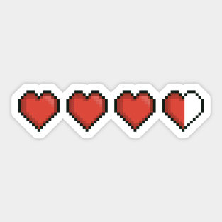 8bit hearts Sticker